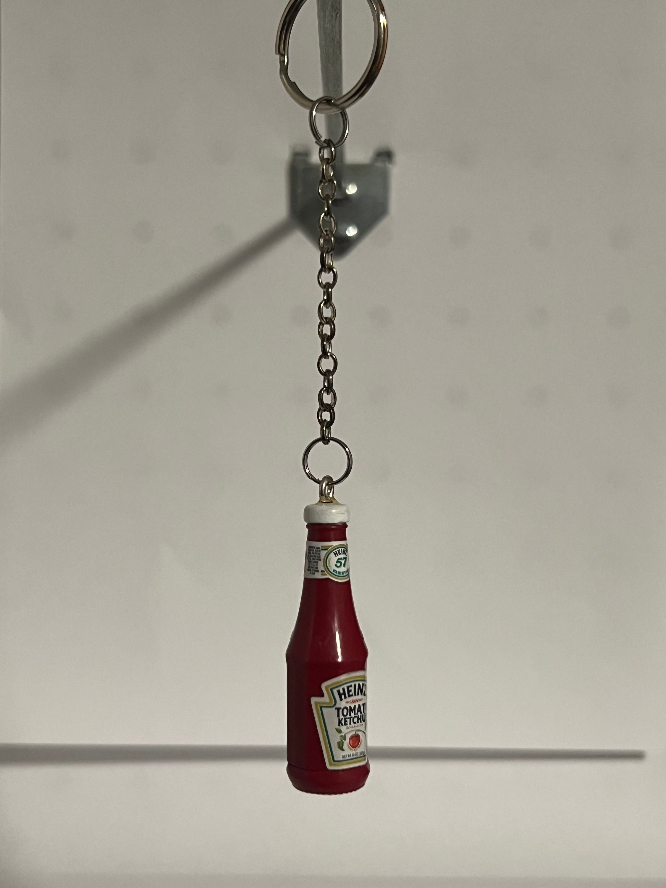 Mini ketchup bottle keychain sale