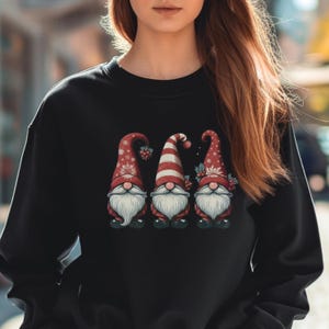 Christmas Gnomes Sweatshirt, Cute Gnome Shirt, Women Holiday Gift, Christmas Gnomes Sweatshirt, Crew Neck Xmas Gift, Winter Sweatshirt,