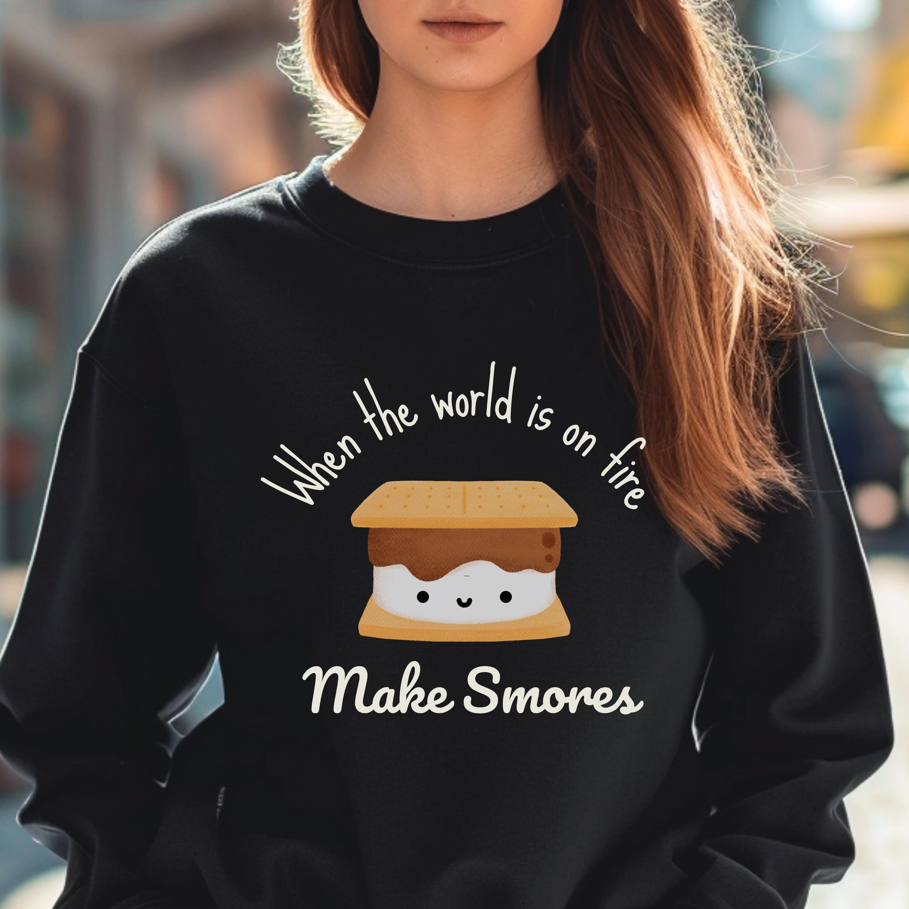 Cute Kawaii S'mores Graphic | Adorable Marshmallow Campfire Design ...