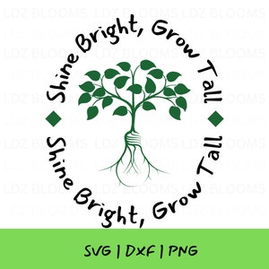 Shine Bright, Grow Tall, Gloeilamp SVG, SVG Cut-bestand, gloeilamp svg, Groene PNG