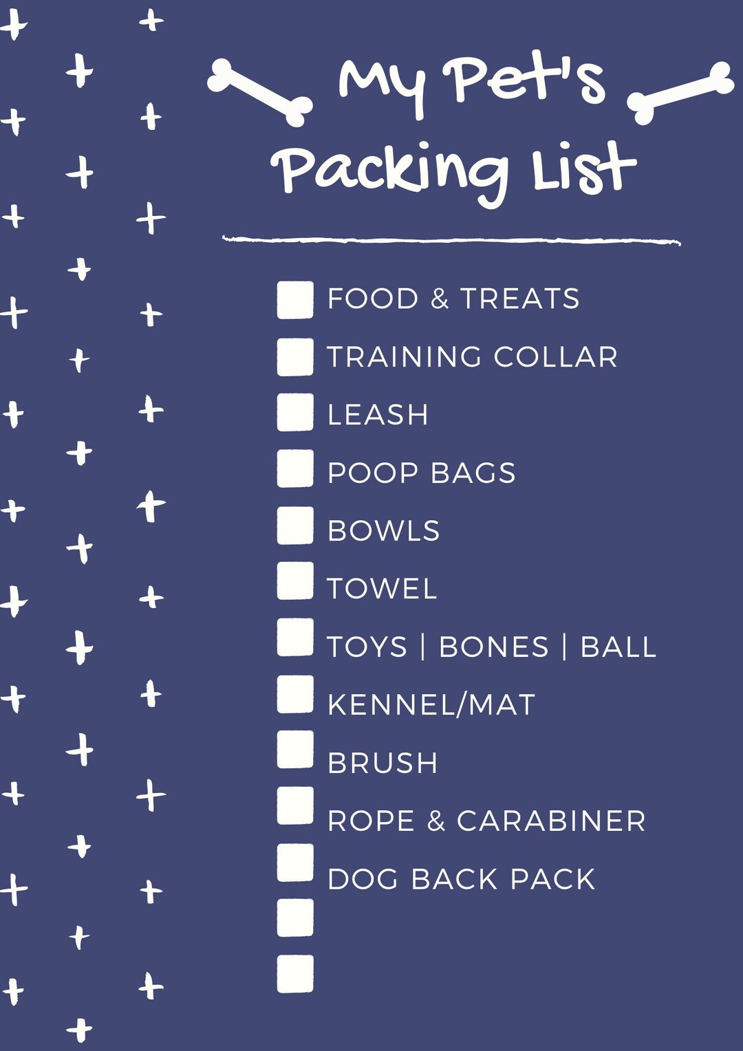 Pet Packing List Etsy
