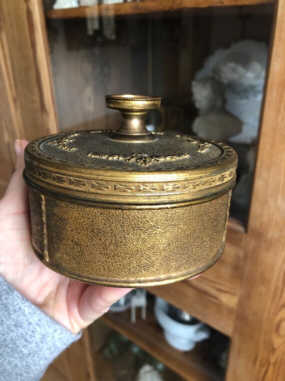 Antique French Ormolu Gilt Powder Box With Exquis… - image 6