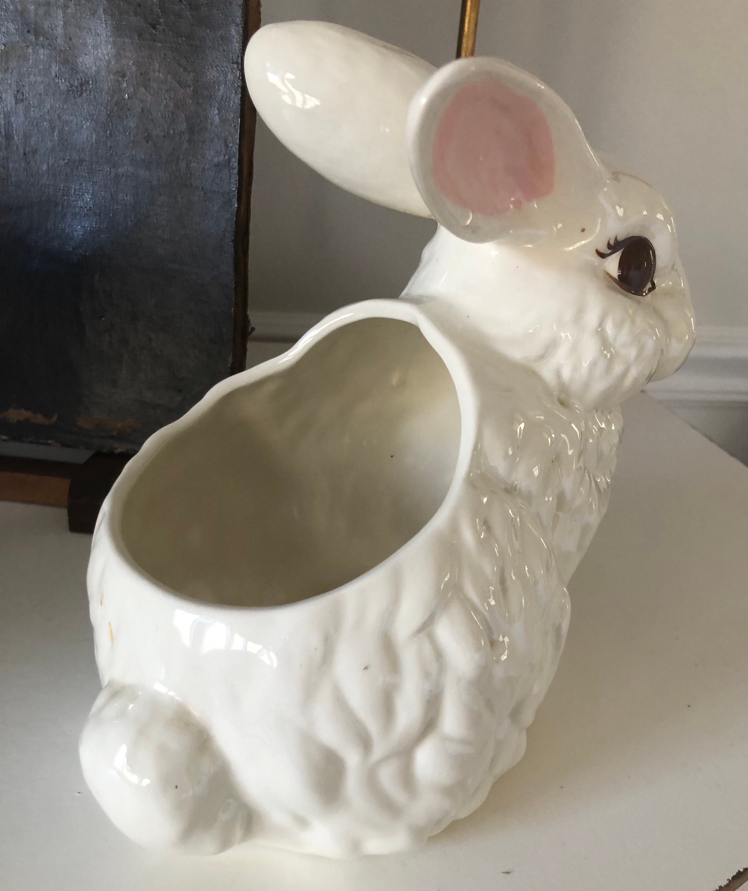 Vintage Large Etsy 1950’s USA Pottery Bunny Rabbit Planter Easter Peter ...