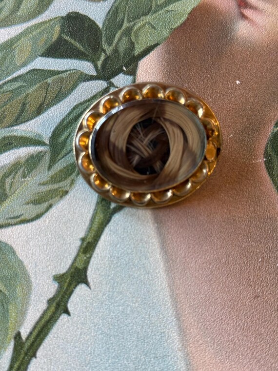 Antique Victorian Hair Brooch Gold Filled Bezel Victorian Jewelry