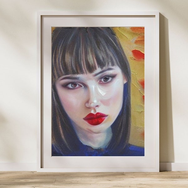 Woman Portrait, Female Power, Wall Deco, Poster Print, Oil-Painting, AI Art, Unique Art, Digital Print