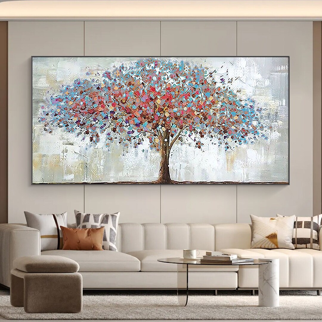 Abstract Blossom Tree Oil Painting Blooming Colorful Tree on - Etsy ...