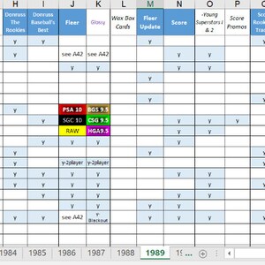 Baseball Rookie Card Master Checklist & Collection Tracker Pre1900s ...