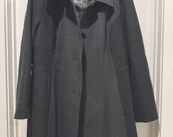 Preston York Damullblandad Klänningskappa 22W Svart & Antracitgrå knälång