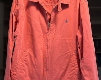 Vintage Polo Ralph Lauren Harrington Jacket Size XL Pink Salmon