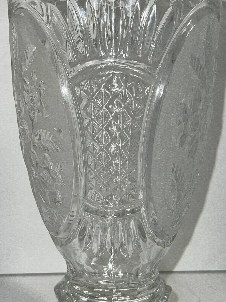 Zajecar Lead Crystal Footed Vase 9.5 Yugoslavia Vintage Etsy
