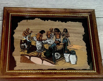 Sällsynt autentisk forntida egyptisk papyrus - forntida mumifieringskonst inramad