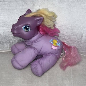 My Little Pony Hasbro Bubble Bath Time Purple Horse Stuffed Animal Doll 2005