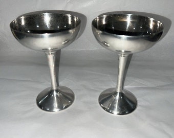 International Silver Co Ensemble de verres à vin coupe vintage à pied (2)