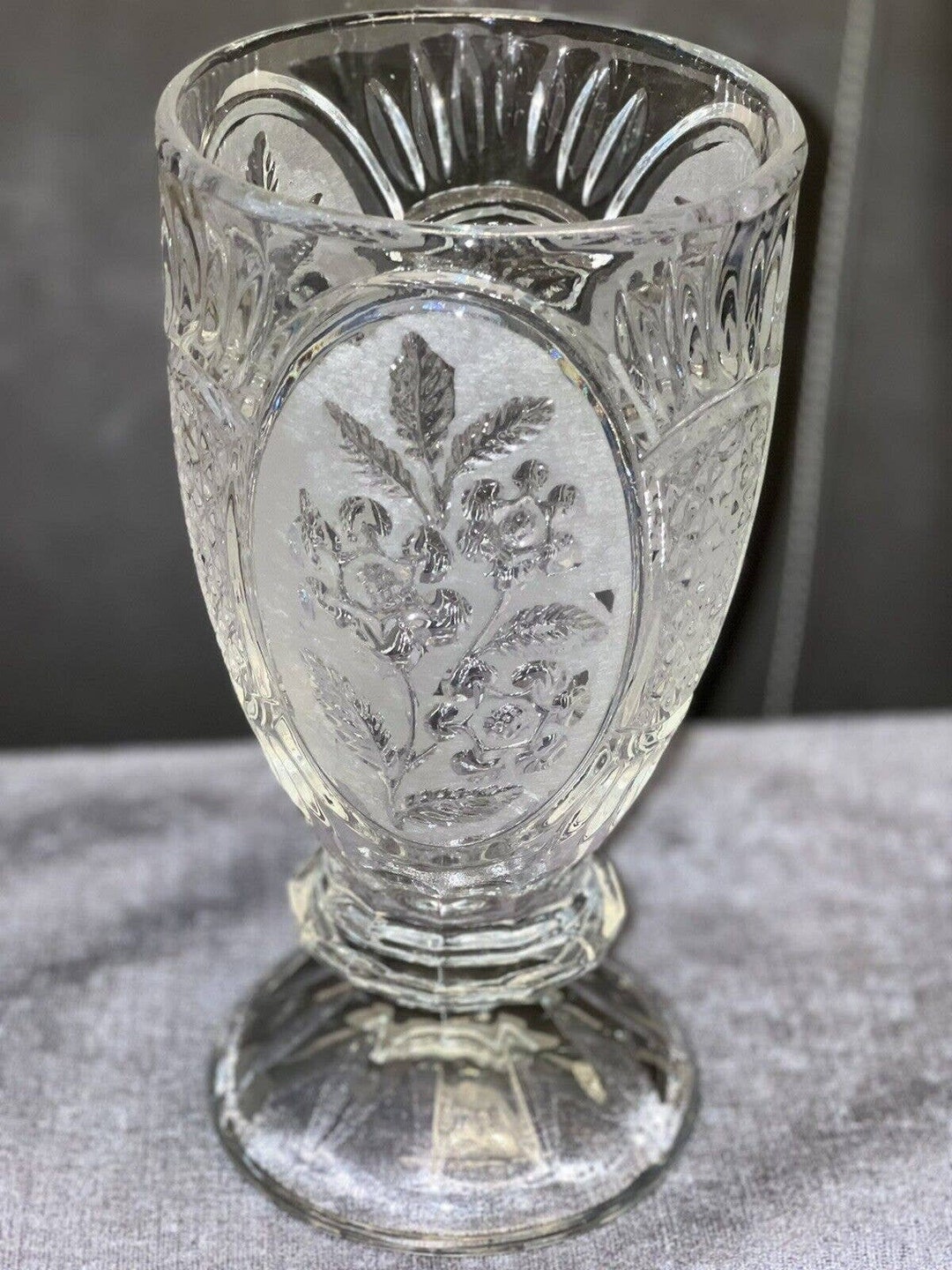 Zajecar Lead Crystal Footed Vase 9.5 Yugoslavia Vintage Etsy