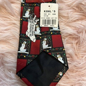 Yule Tie Greetings Hallmark Men's Necktie Christmas Holiday Santa Snowman