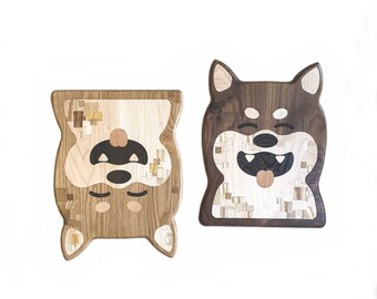 Shiba Inu Display Board | Handmade Patchwork Charcuterie Board