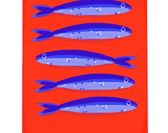 Sardines in Sicily, Digital Illustration from The Farmer's Market Series
