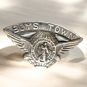 Silver-plated St. Christopher Boys Town Money Clip or Badge Visor Clip