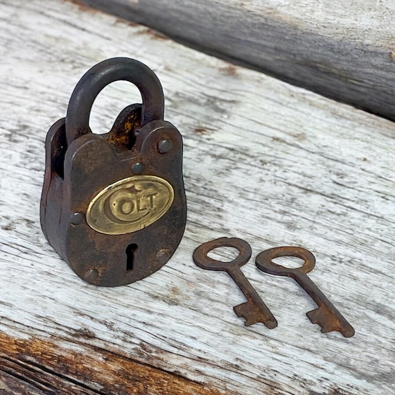 Colt Gun cabinet Lock with keys antique finish Americana Old West