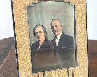 Vintage art-decoportret O'Brien Studio Waukesha WI Stel foto jaren 1920