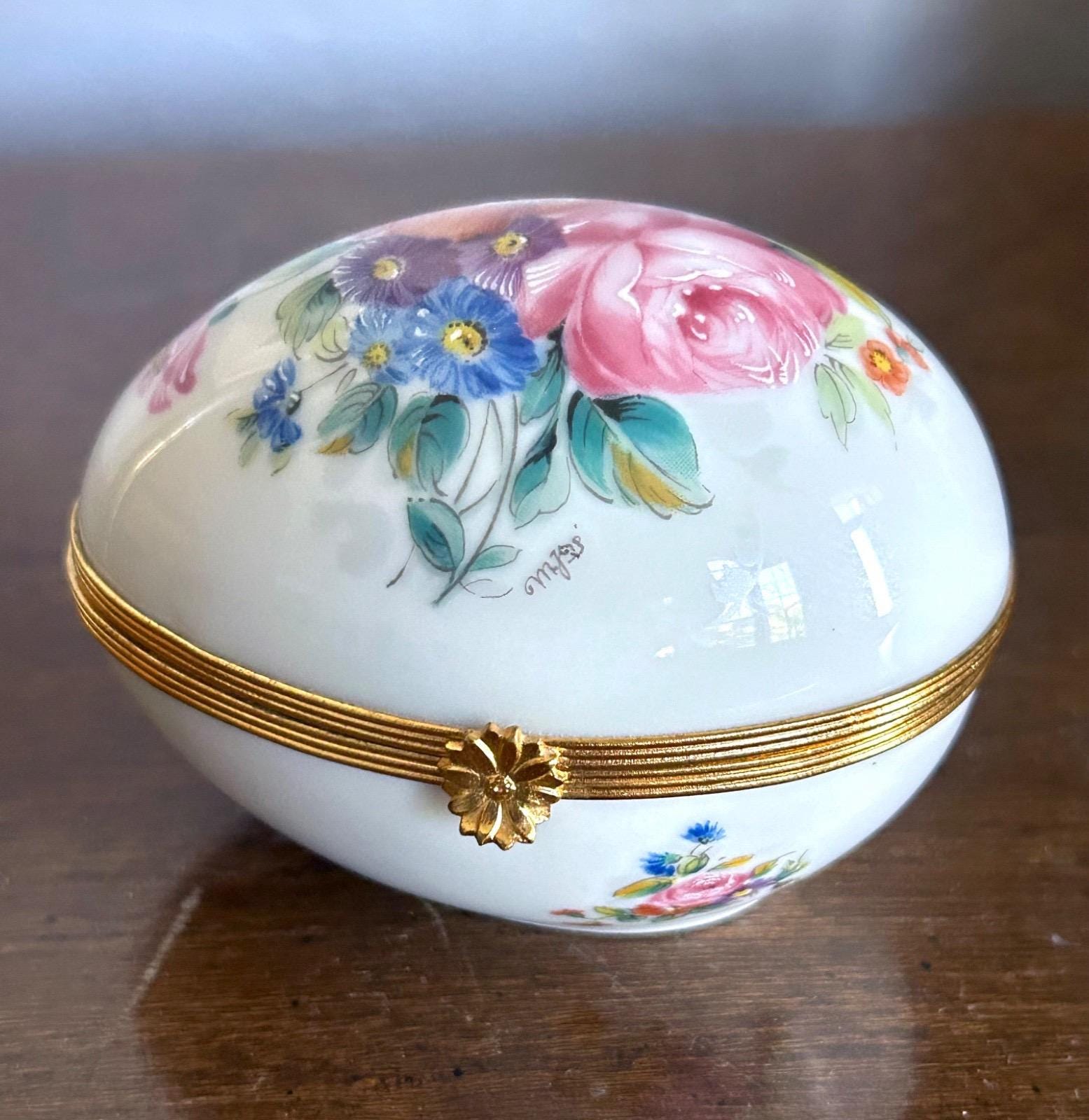 Antique Egg Trinket Box - Etsy