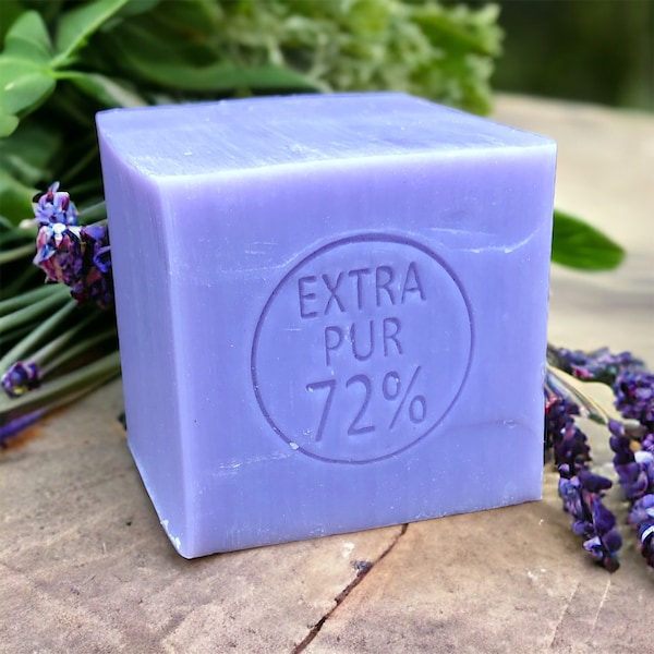 Extra Pure Lavender Essential Oil Marseille Soap - 100g Soap Bar - Handmade and Natural (3.52 Oz)