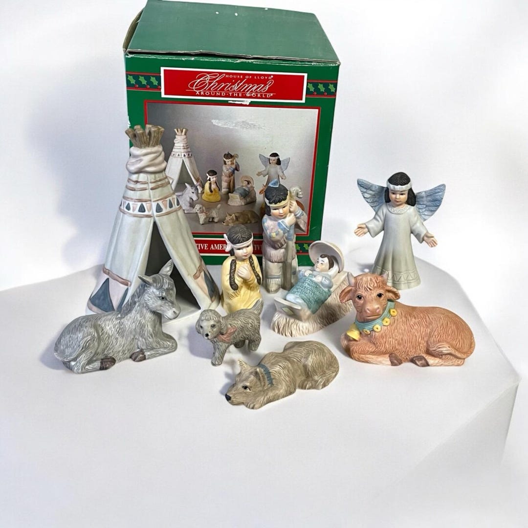 Vintage House of Lloyd Native American Nativity Set - 1992 “christmas ...