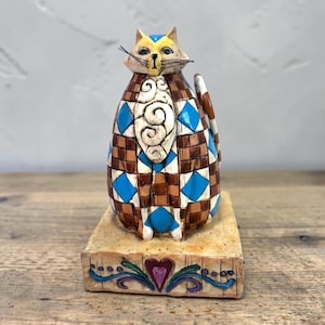 Jim Shore Heartwood Creek Abigail Patchwork Cat Figurine 2003 Retired 114419