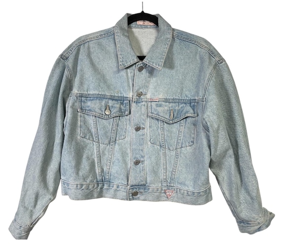 Guess, Vintage GUESS USA Red Label Jean Jacket – Light Wash Denim, Size M