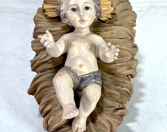 6" beeldje baby Jezus in kribbe, kerstversiering, vervanging Nino Dios kerstdecor