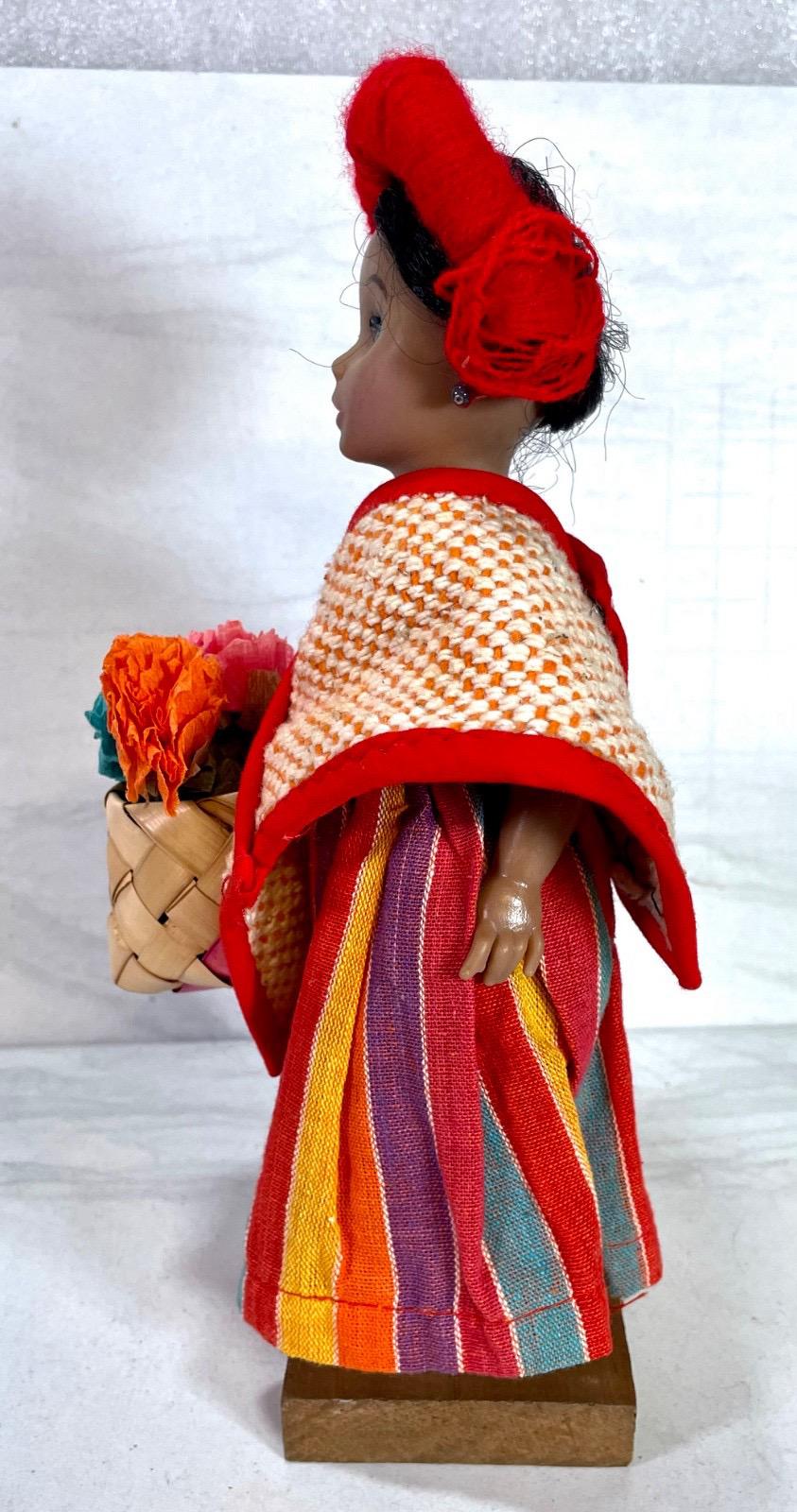 Vintage Guatemalan Folk Art Doll Hand Woven Textiles Souvenir Basket ...