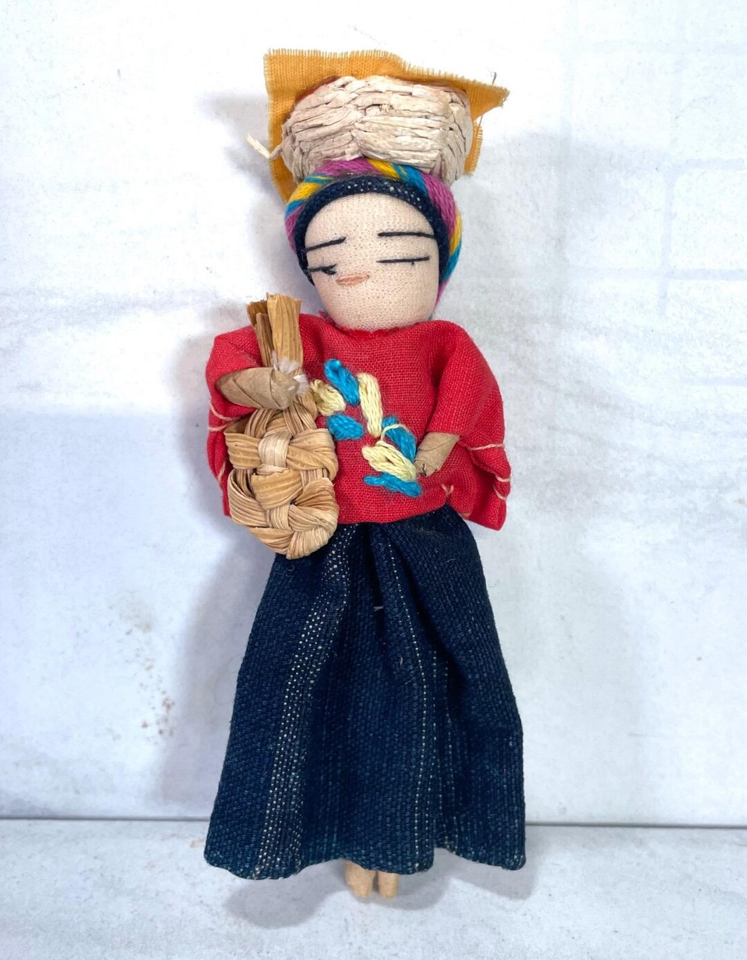 Vtg Guatemalan Handmade Folk Art Fabric Doll 4.5" - Etsy