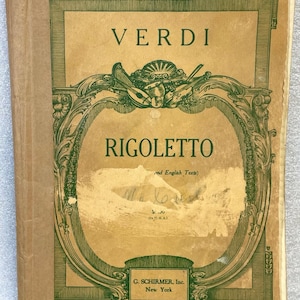1902 G. Schirmer Opera Vocal Score Rigoletto Grand and Light Opera Book