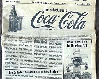 Vintage THE COLLECTOR Magazine september 1979 - Coca-Cola Coke Cover Story Kermit, TX