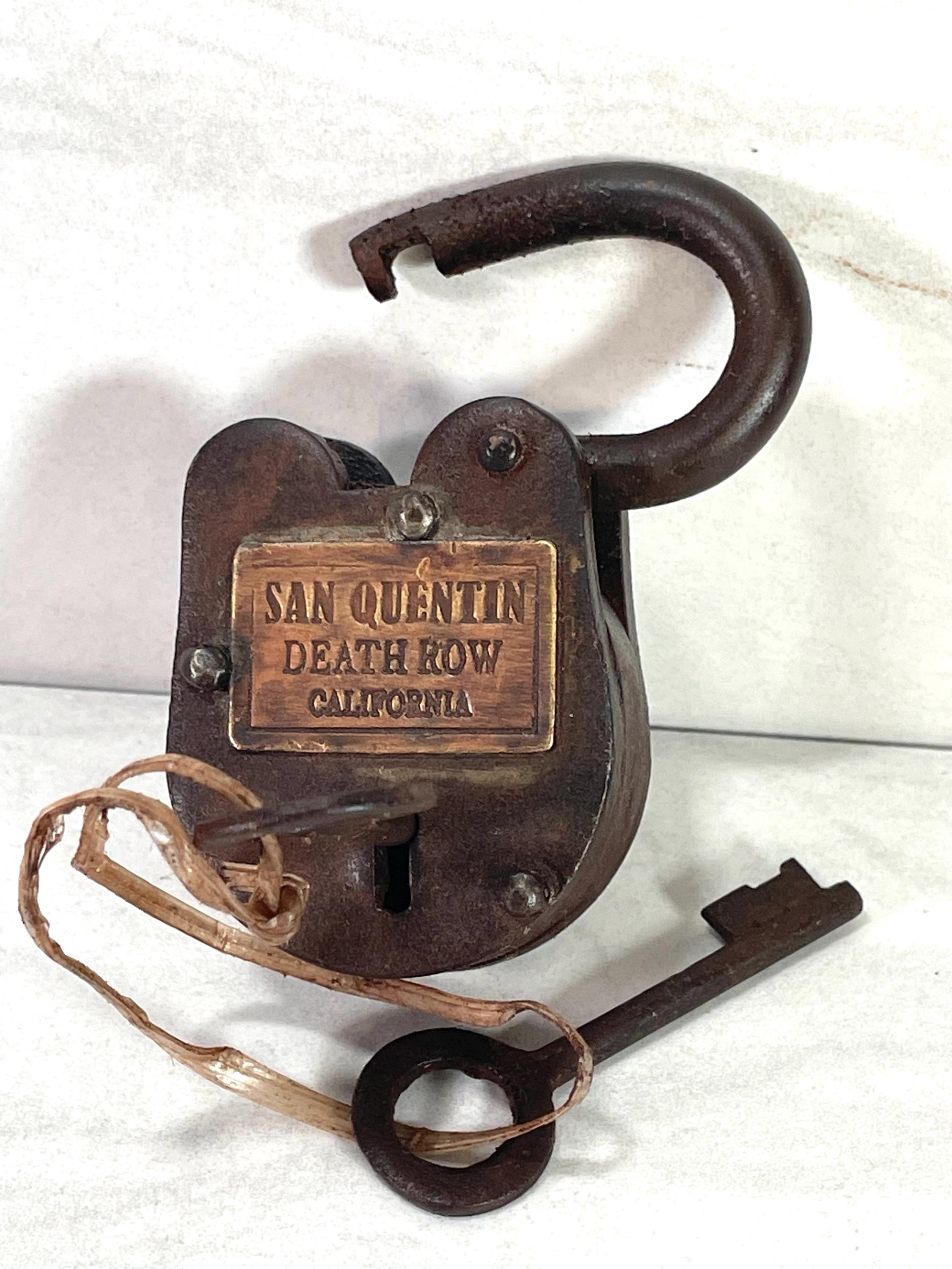 San Quentin Death Row Jail Lock With Keys Antique Finish Americana 