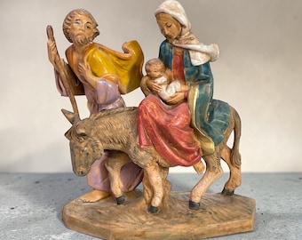 1986 Holy Family Flight to Egypt Figurine SIGNED E. Simonetta Fontanini Depose I