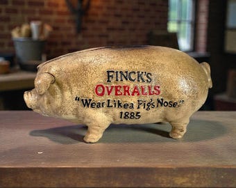 Vintage Finck's “detroit -special”overalls Porcelin Sign in Good