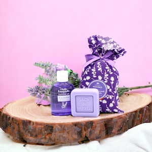 Provence Lavender Gift Set - Soap, Essential Oil, and Sachet for Relaxation and Aromatherapy