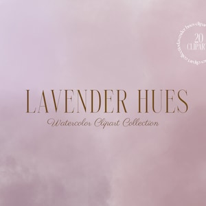 20 Lavender Watercolor Shapes Clipart – Soft Purple Watercolor Abstract Elements for Canva, Invitations, Branding, Watercolor Splashes