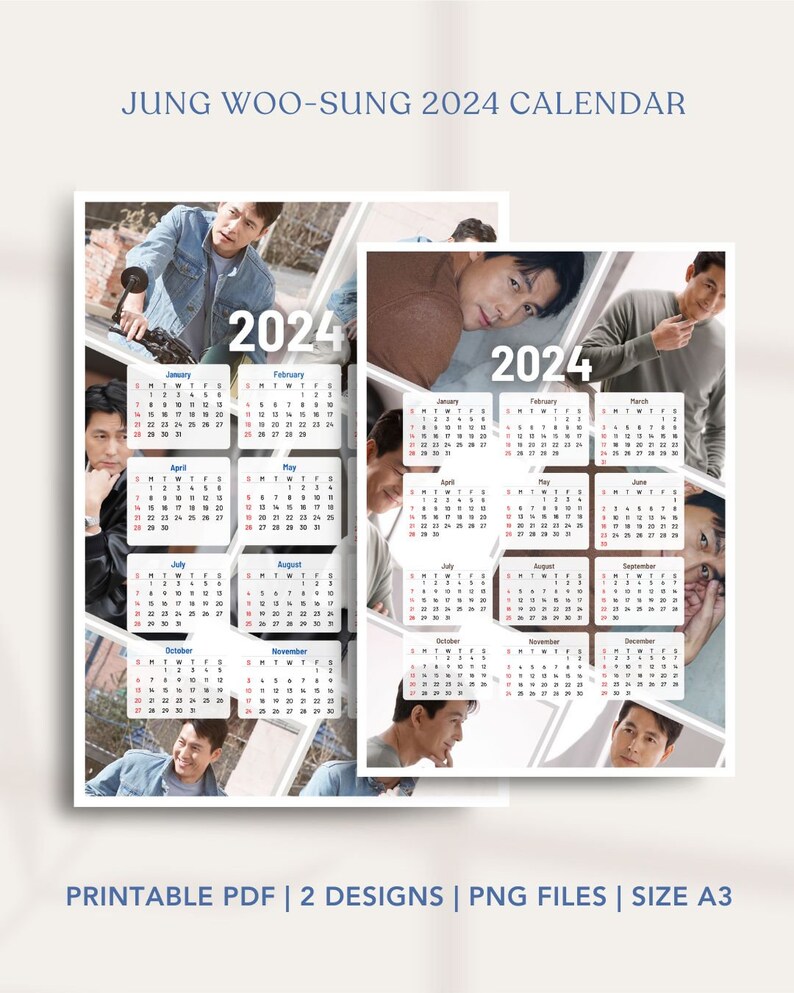 Jung Woo Sung 2024 Calendar Korean Actor Yearly Calendar 2024 Aesthetic