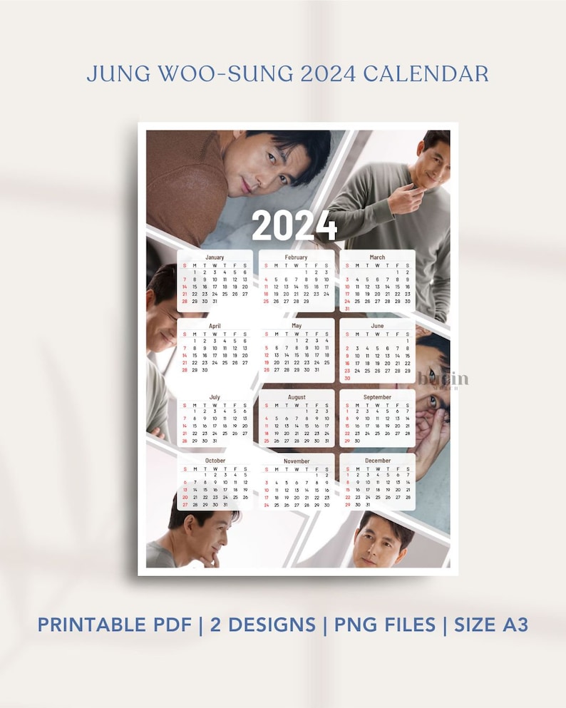 Jung Woo Sung 2024 Calendar Korean Actor Yearly Calendar 2024 Aesthetic