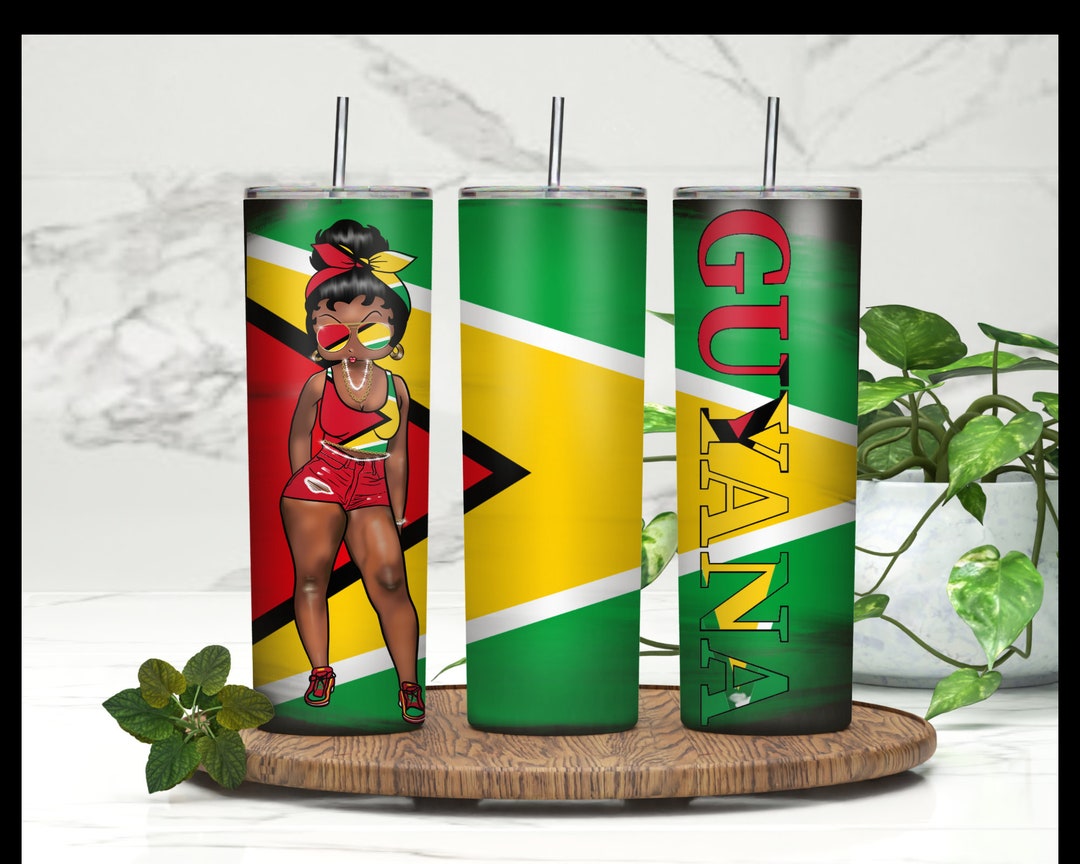 20oz Stainless Steel Caribbean Tumblers, Guyana, Trinidad, Jamaica