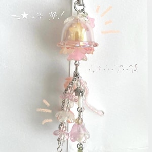 Pink JellyFish Phone Keychain/Phone charm | handmade