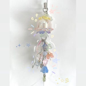 Pastel Jellyfish Keychain/Phone charm | handmade