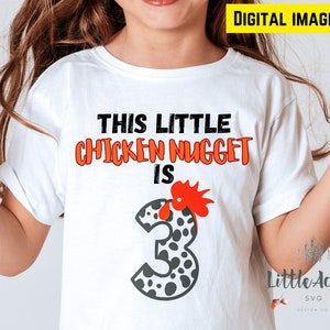 Little Chicken Nugget 3rd Birthday PNG Clipart: Print & Cut File (Digital Download)