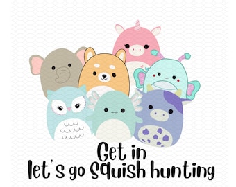 Squish-Druck, dann Schnittdatei, PNG-Squishy, Clipart-Schnittdatei für Cricut, Transparent, Sublimation, Multi-Layer, Wärmeübertragung, Squish-Jagd