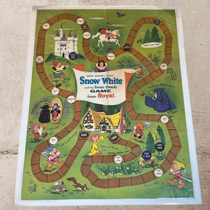 Vintage Disney 1967 Snow White and the Seven Dwarfs Royal Gelatin Game Board!