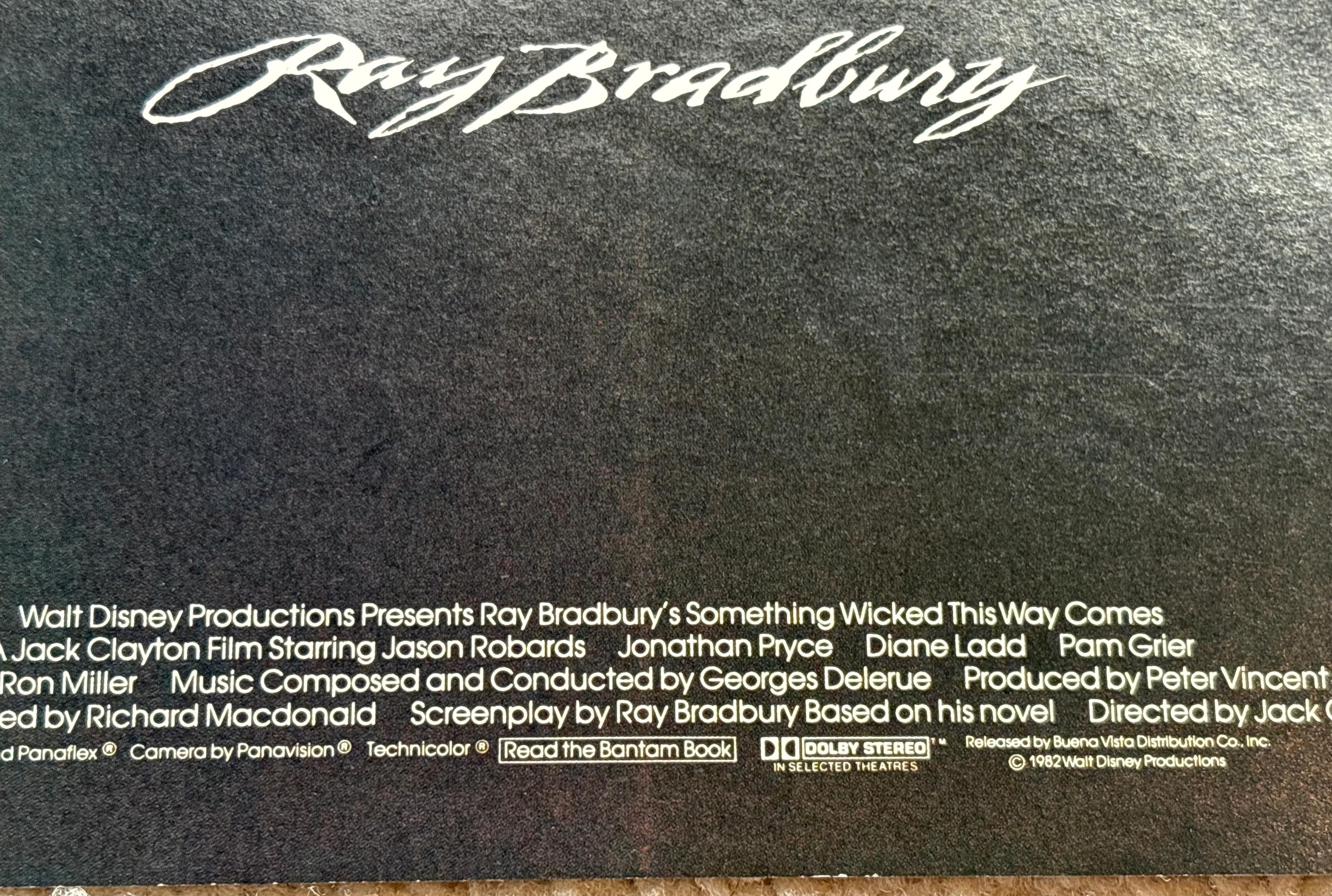 Original 1982 Disney "something Wicked This Way Comes" Movie Promo ...