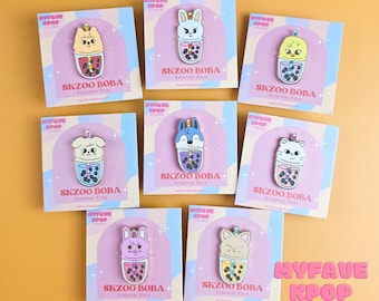Stray Kids SKZOO BOBA Enamel Pin Kpop Merch Bag Accessories Skz Gift for Fans Lovestay
