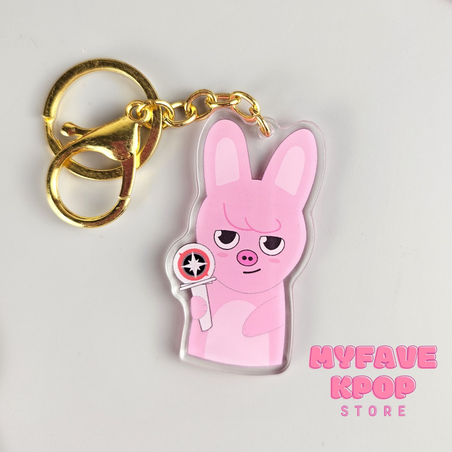 Porte-clés Bâton Lumineux Stray Kids Mini SKZ - Produit Dérivé Officiel, Acrylique Et Métal, Avec étiquettes, Pour Fans
